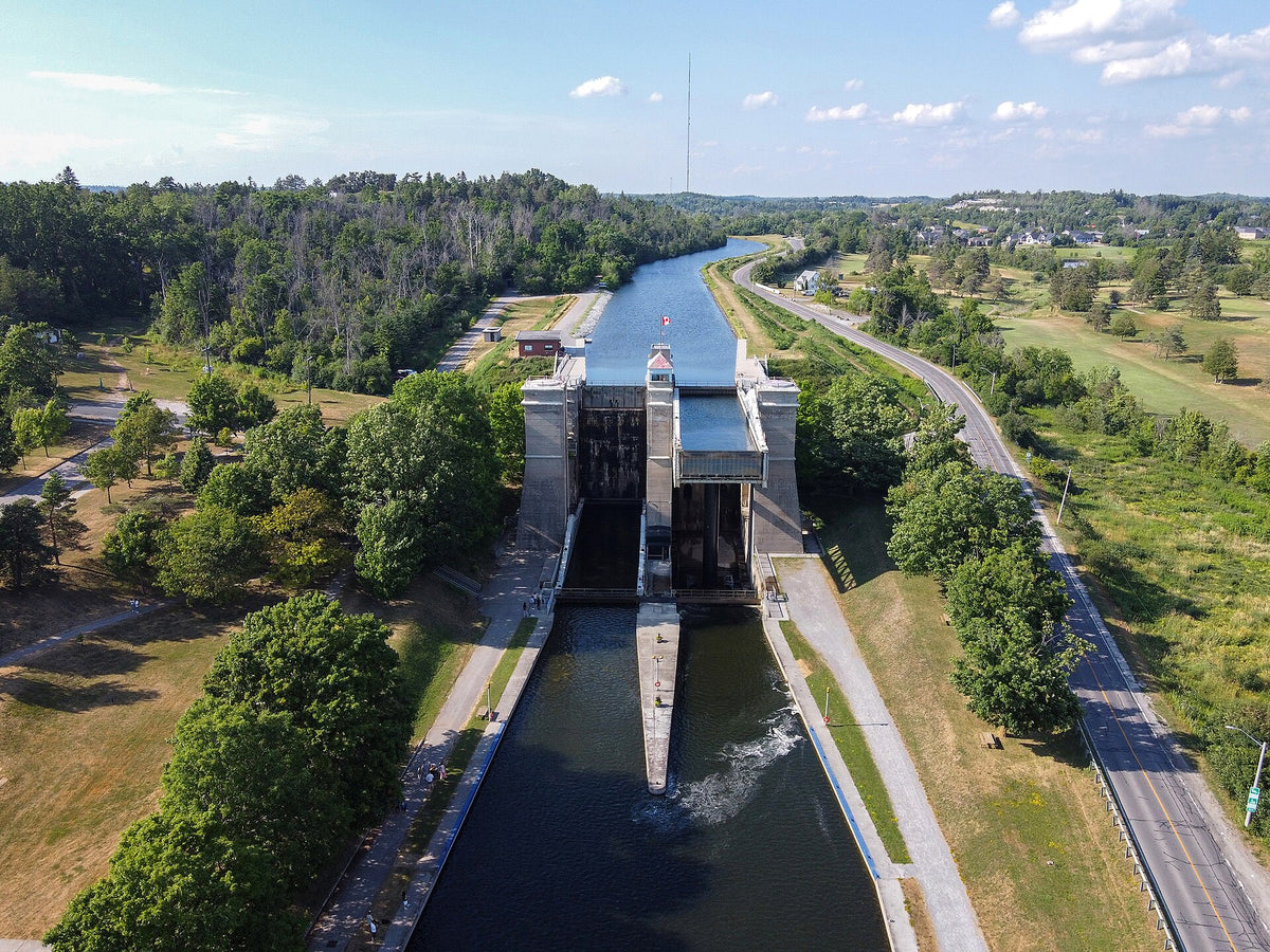 Aerial view of the Peterborough Lift Lock