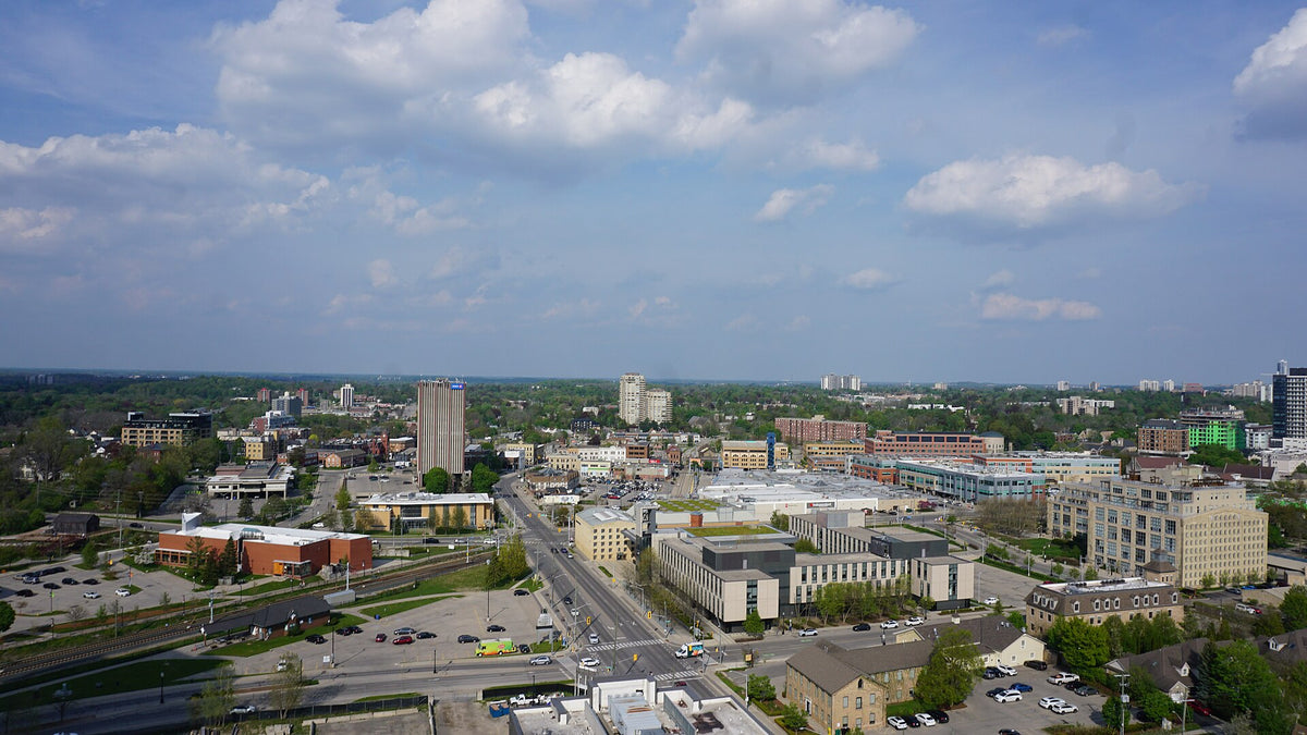 Aerial view of Uptown Waterloo